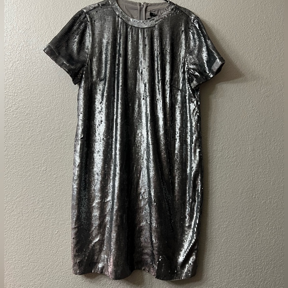 Nwt Lauren by Ralph Lauren silver sequin dress
